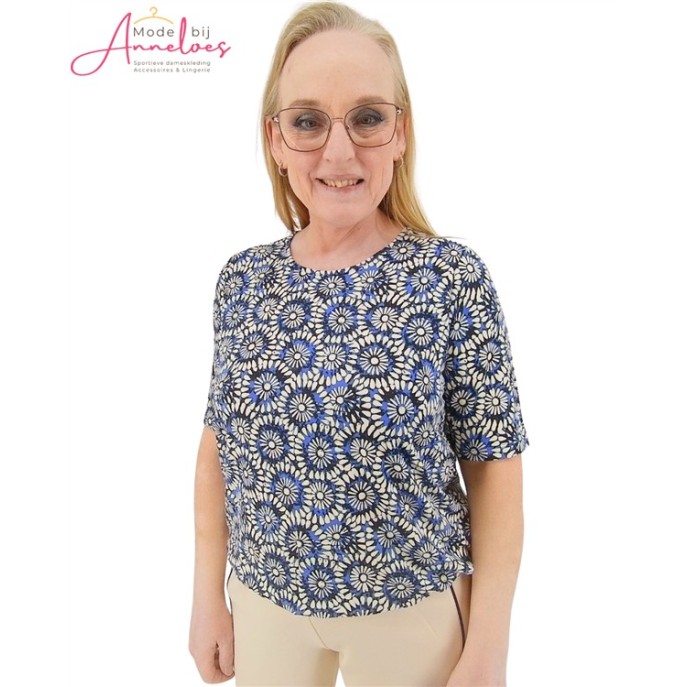 Micha T-shirt 182112 bloem print Blue